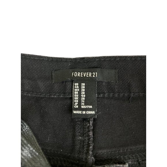 Forever 21 Mid-Rise Lace-up Fly Denim Shorts Black Size 28 NWT - Picture 8 of 9